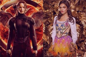 Katniss Everdeen e Lucy Gray da Saga Jogos Vorazes.